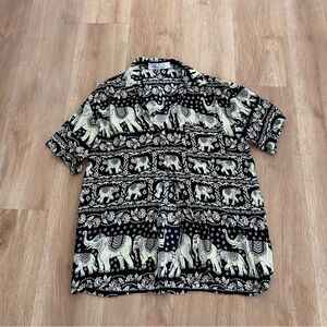 Men's Black Elephant Print Shirt